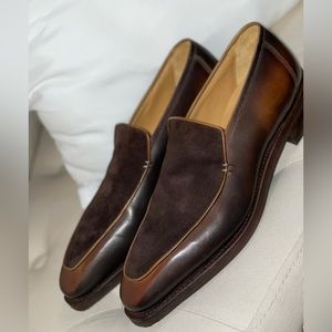 Pierre Corthay Dover Leather & Suede Leather Loafers